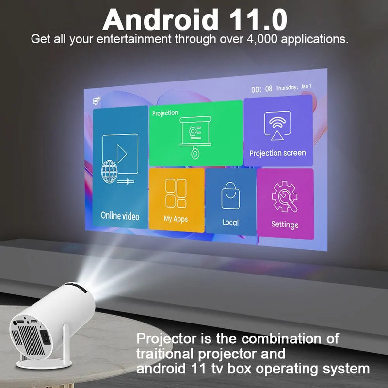 Magcubic Projector Hy300 4K Android 11 1080P 1280*720P